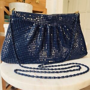 Vintage Y&S Original Blue Chain Mail Mesh Evening Bag Elegant Timeless VTG